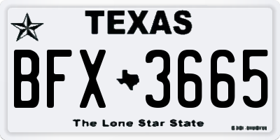 TX license plate BFX3665