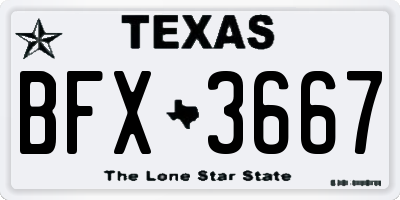 TX license plate BFX3667