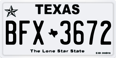 TX license plate BFX3672