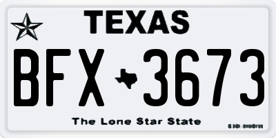 TX license plate BFX3673