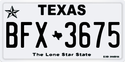 TX license plate BFX3675