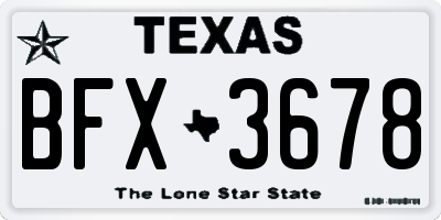 TX license plate BFX3678