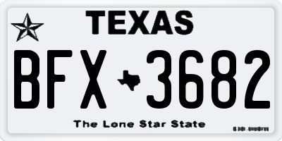 TX license plate BFX3682