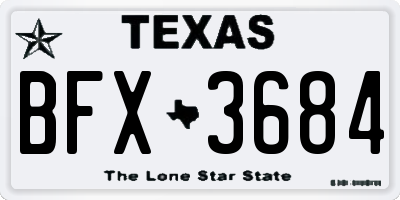 TX license plate BFX3684