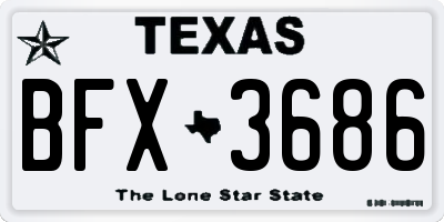 TX license plate BFX3686