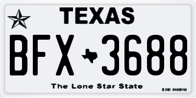 TX license plate BFX3688