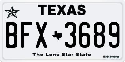 TX license plate BFX3689