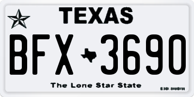 TX license plate BFX3690