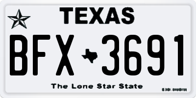TX license plate BFX3691