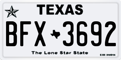 TX license plate BFX3692