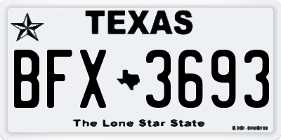 TX license plate BFX3693