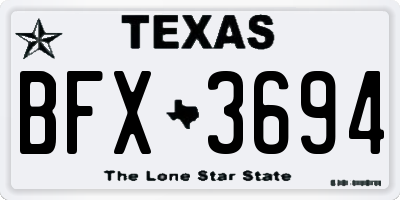 TX license plate BFX3694