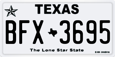 TX license plate BFX3695