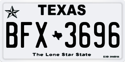 TX license plate BFX3696