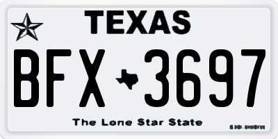 TX license plate BFX3697