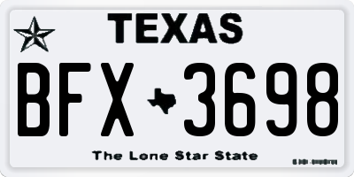 TX license plate BFX3698