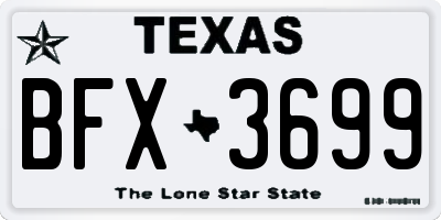 TX license plate BFX3699