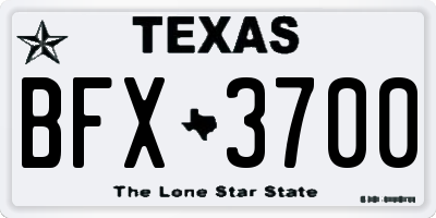TX license plate BFX3700