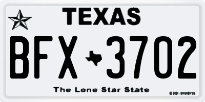 TX license plate BFX3702