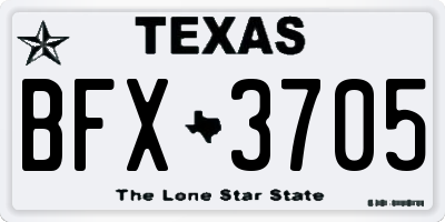 TX license plate BFX3705