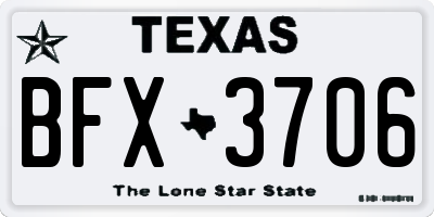 TX license plate BFX3706