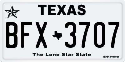 TX license plate BFX3707