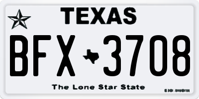 TX license plate BFX3708
