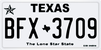 TX license plate BFX3709