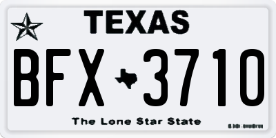 TX license plate BFX3710