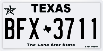 TX license plate BFX3711