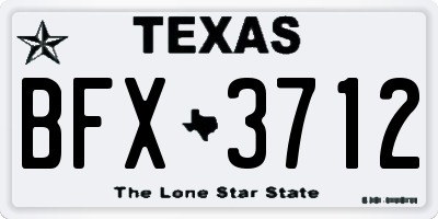 TX license plate BFX3712