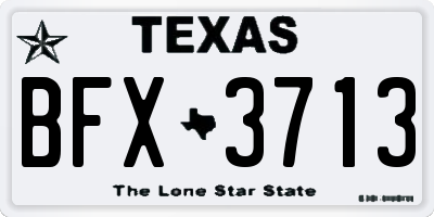 TX license plate BFX3713