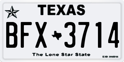 TX license plate BFX3714