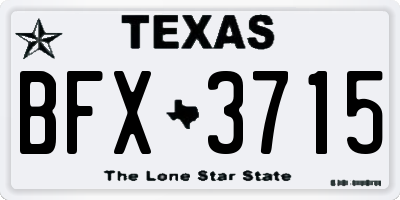 TX license plate BFX3715