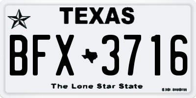 TX license plate BFX3716