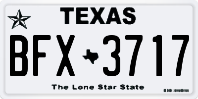 TX license plate BFX3717