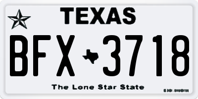 TX license plate BFX3718