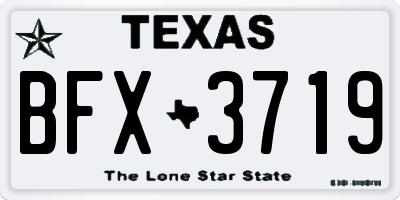 TX license plate BFX3719