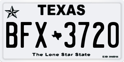 TX license plate BFX3720