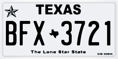 TX license plate BFX3721