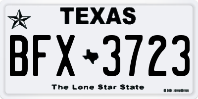 TX license plate BFX3723