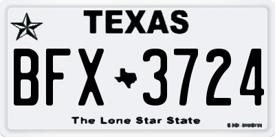 TX license plate BFX3724