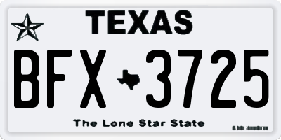 TX license plate BFX3725