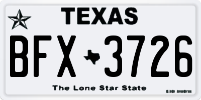 TX license plate BFX3726
