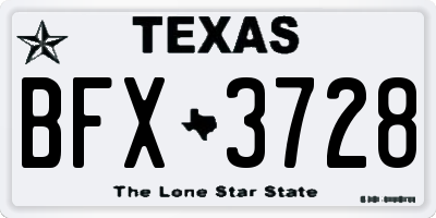 TX license plate BFX3728