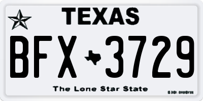 TX license plate BFX3729