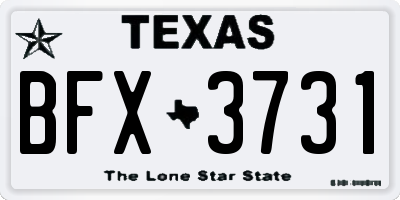 TX license plate BFX3731