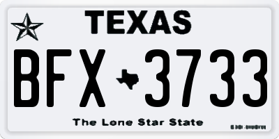 TX license plate BFX3733