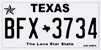 TX license plate BFX3734