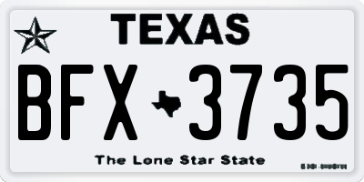 TX license plate BFX3735